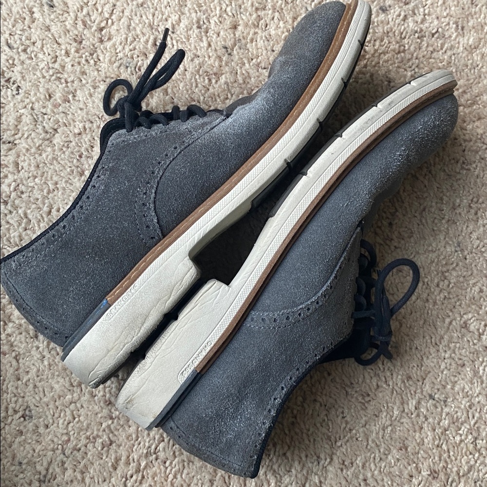 Cole Haan gray suede oxfords